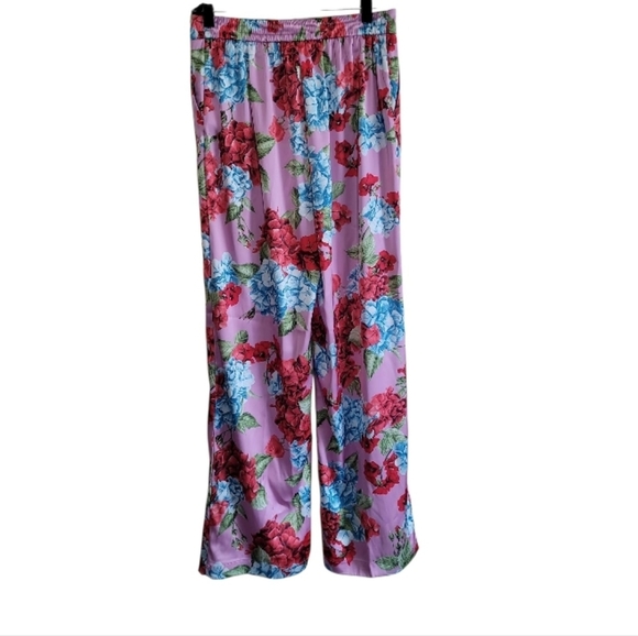 Rachel Zoe Women Satin Effect Steph Floral Print Wide-Leg Pants Size Small - Picture 3 of 6